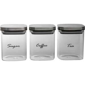סט 3 קופסאות תה/קפה/סוכר 800 מל Arcosteel