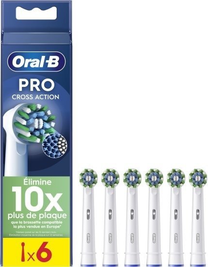 ראשים קרוס אקשן למברשת שיניים חשמלית אורל-בי – 6 יחידות