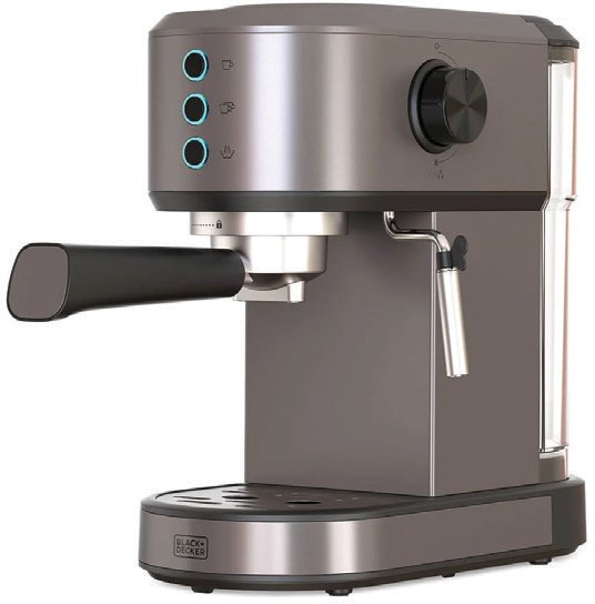 מכונת קפה Black+Decker 1350W עם מקציף