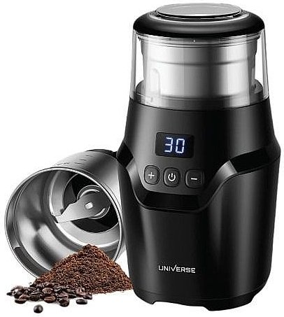 יוניברס מטחנה דיגיטלית לקפה ותבלינים שחורה