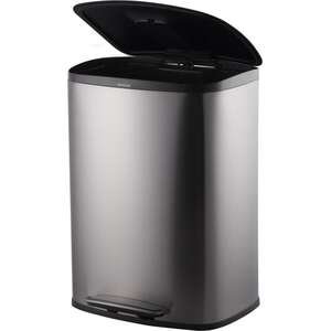 פח דוושה Apollo 50 ליטר מסנן ריחות Buona Casa כסוף