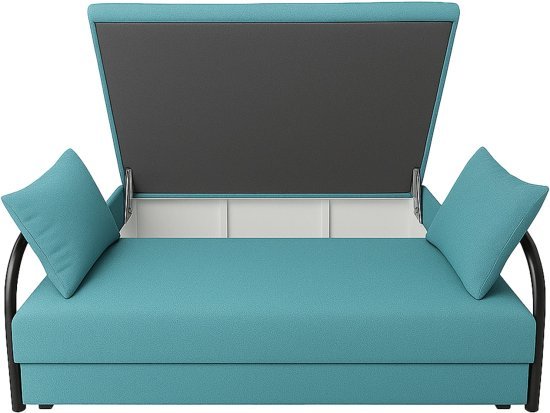 ספה נפתחת עם ארגז מצעים דגם שיר מבית קינג קומפורט – צבע טורקיז
