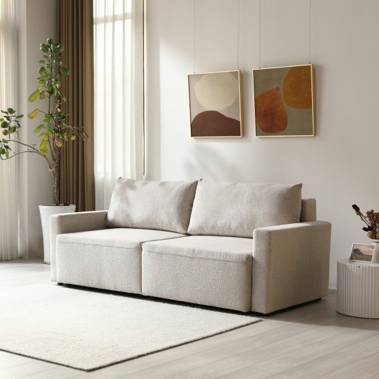 ספה תלת־מושבית נפתחת למיטה זוגית דגם פרדוקס מבית ברדקס – קפוצ’ינו