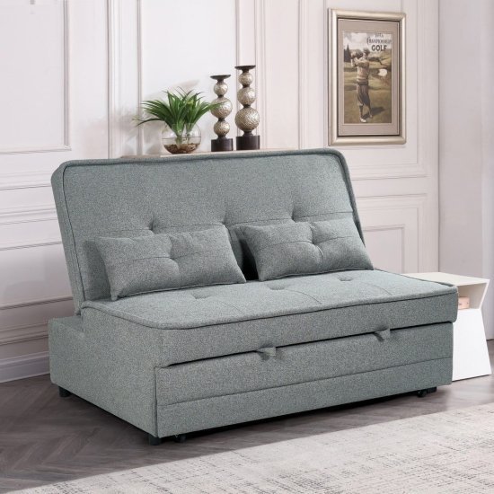 ספה דו־מושבית נפתחת למיטה זוגית דגם סאטורו מבית ברדקס – אפור