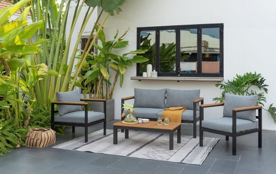 מערכת ישיבה כתר באונטי שחור / עץ