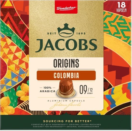 ג'ייקובס קולומביה קפסולות אלומיניום 18 יחידות