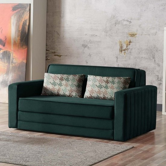 ספה נפתחת למיטה זוגית עם ארגז מצעים דגם דומו מבית ברדקס – צבע ירוק