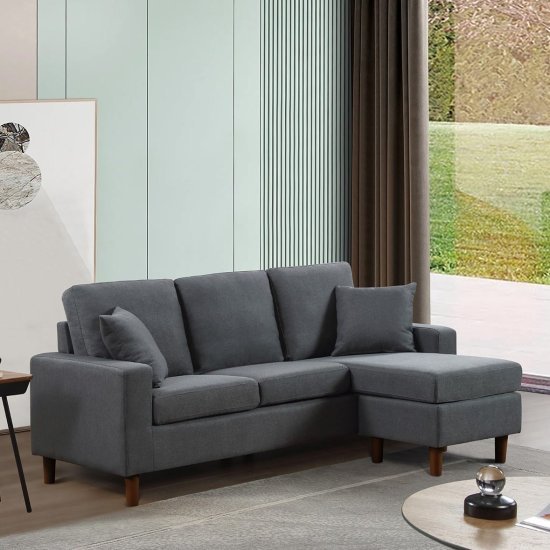 מערכת ישיבה פינתית קומפקטית ומודולארית דגם אורבן מבית ברדקס – צבע אפור כהה