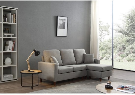 מערכת ישיבה פינתית קומפקטית ומודולארית דגם אורבן מבית ברדקס – צבע אפור בהיר