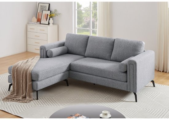 סלון פינתי עם פינה מתחלפת דגם ווגה מבית ברדקס – צבע אפור בהיר