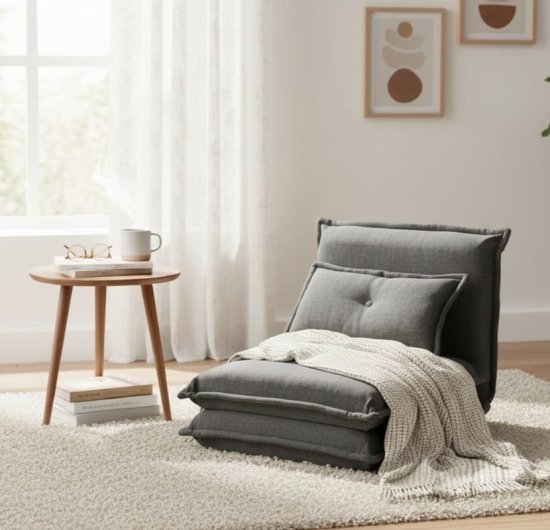 כורסה נפתחת למיטת יחיד דגם לוטוס מבית ברדקס – צבע אפור