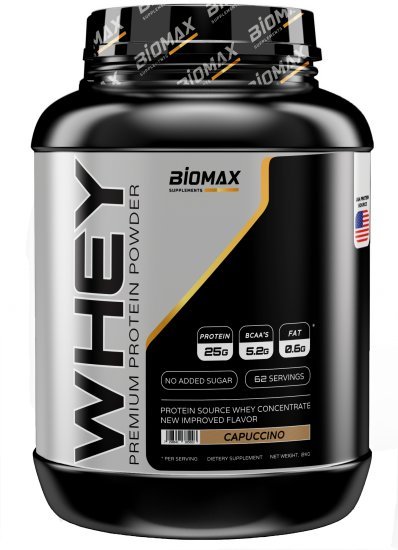 אבקת חלבון ביומקס בטעם קפוצ׳ינו – 2 ק״ג