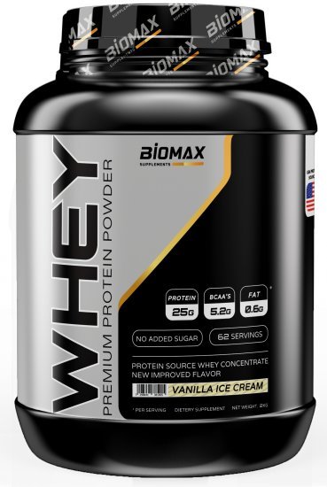 אבקת חלבון ביומקס בטעם וניל – 2 ק״ג