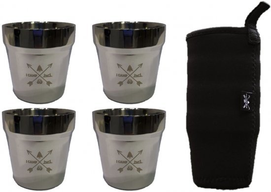 איי-קמפ סט כוסות דופן כפולה 180 מ״ל