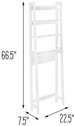 מתקן לאחסנה מעל אסלה מעץ עמיד בלחות Honey Can Do – צבע לבן