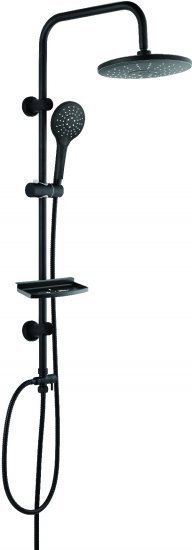 מוט פינוק 95 ס"מ עם ראש מקלחת עגול 3 מצבים דגם דורון Aquila - שחור