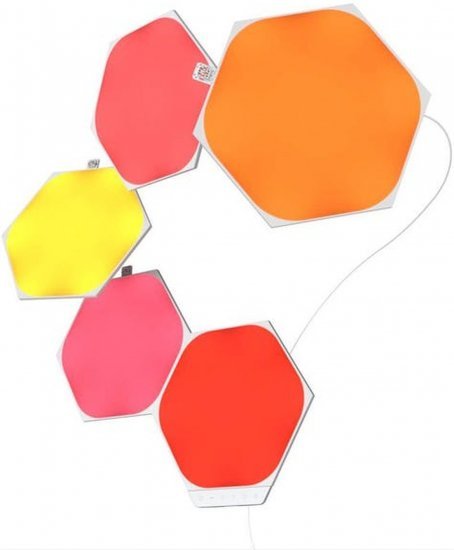ערכת בסיס לוחות תאורה RGB חכמים Nanoleaf Shapes – משושה – 5 יחידות