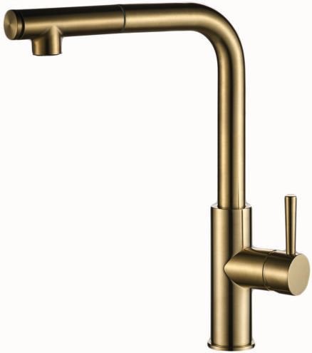 ברז מטבח נשלף Aquila Premium Marcel – צבע זהב מוברש