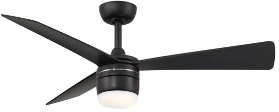 מאוורר תקרה Star 3 בגודל 44'' עם גוף תאורה וכולל שלט רחוק - צבע שחור