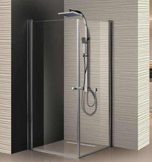 מקלחון פינתי 86–89 ס"מ דגם תום מבית MATINA – טקסטורה שקוף