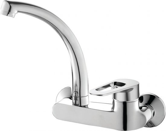 ברז קיר עם פיית ברבור קצרה Aquila Capinera – צבע כרום