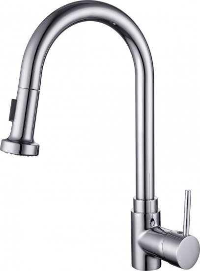 ברז מטבח נשלף עם פיית פעמון Aquila Premium Arco – צבע כרום