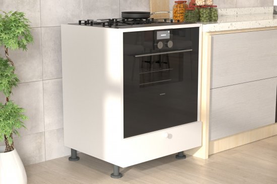 ארון שירות לתנור בנוי וכיריים 87x60x58 ס"מ דגם Arava מבית Tudo Design - צבע לבן