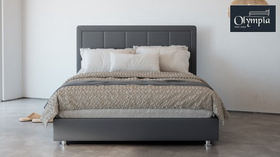 מיטה זוגית 140x190 דגם 6012 מרופדת Olympia אפור