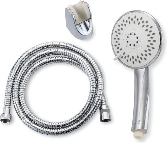 ערכת רחצה עם מזלף עגול 5 מצבי זרימה Aquila Shir – צבע כסוף