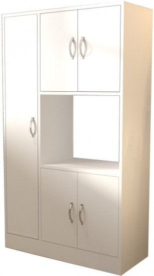ארון שירות למטבח עם מקום למיקרוגל דגם Rome מבית Tudo Design - צבע לבן