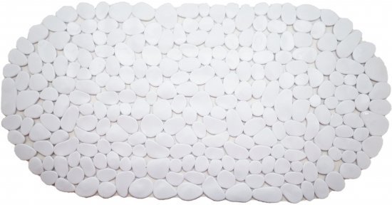 שטיחון אמבט PVC למניעת החלקה דגם חלוקי נחל אליפטי מבית Aquila – מידה 68×35 ס"מ