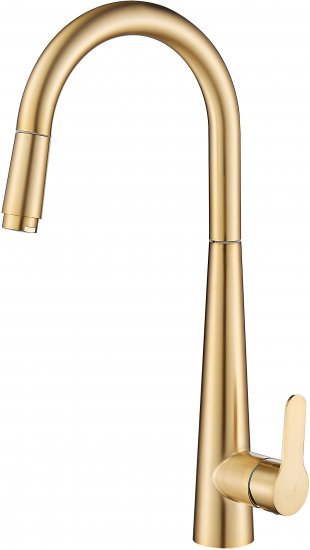 ברז מטבח נשלף גבוה דגם Caesar מבית Aquila – צבע זהב