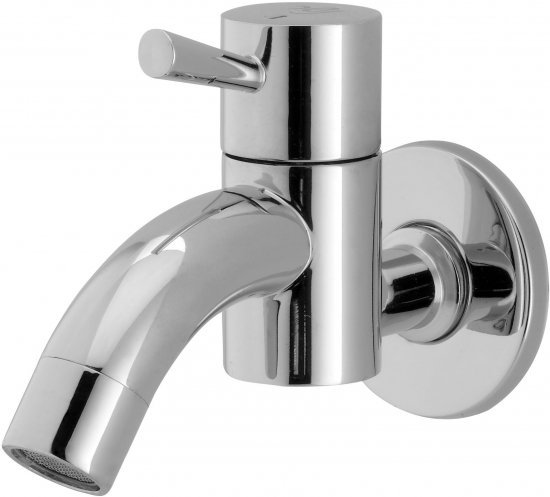 ברז קיר מים קרים עגול דגם 1 מבית Aquila – צבע כרום