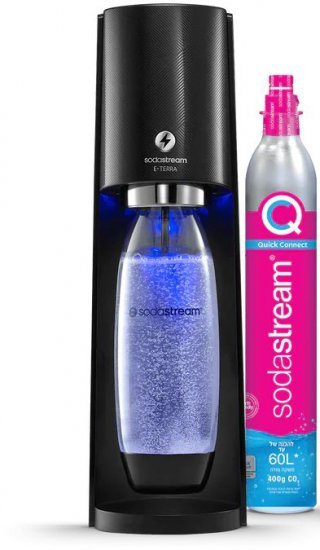 מכשיר סודה + מיכל גז + בקבוק הגזה 1 ליטר – Sodastream E-TERRA, שחור