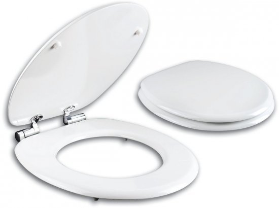 מושב אסלה טריקה שקטה מעץ יצוק מבית Aquila Premium – צבע לבן