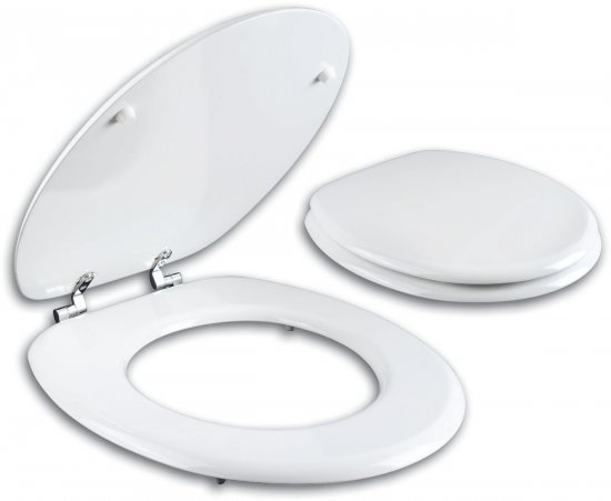 מושב אסלה עץ יצוק מבית Aquila - צבע לבן