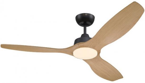מאוורר תקרה 52 אינץ' Westinghouse Montana - גימור גוף שחור, 3 כנפיים בצבע עץ מייפל - כולל שלט