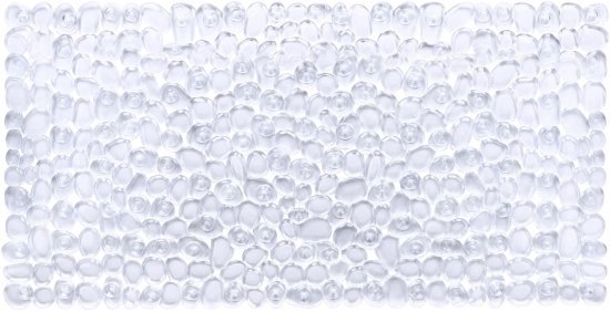 שטיחון אמבט PVC למניעת החלקה דגם חלוקי נחל קטנים מבית Aquila – צבע שקוף, מידה 70×35 ס"מ