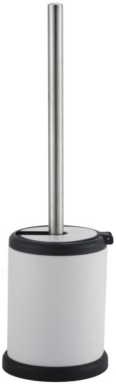 מברשת לניקוי אסלה + מעמד אוטומטי דגם Yamit מבית Aquila – כרום ניקל ולבן