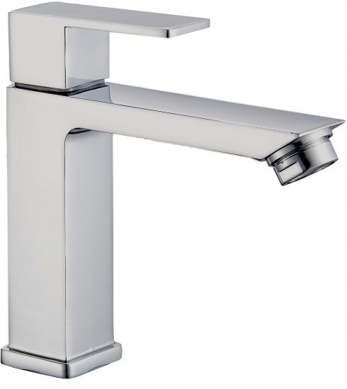 ברז פרח מים קרים מרובע מבית Aquila – צבע כרום ניקל