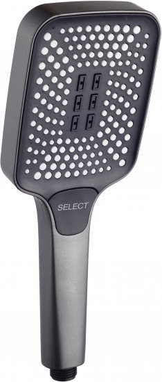 מזלף מלבני 3 מצבי זרימה 11×9 ס"מ דגם Maya סדרת Premium מבית Aquila – צבע אפור מטאלי