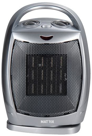 מפזר חום קרמי עומד + צידוד 2,000W דגם PTC מבית Matrix - צבע אפור כסוף