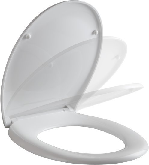 מושב אסלה עם טריקה שקטה מבית Aquila - צבע לבן