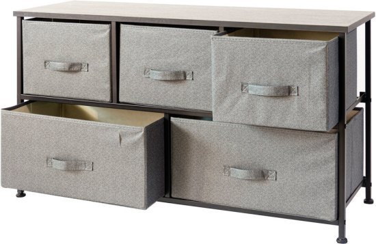 שידת אחסון קלה 5 מגירות דגם עילאי מבית Ramos - צבע אפור