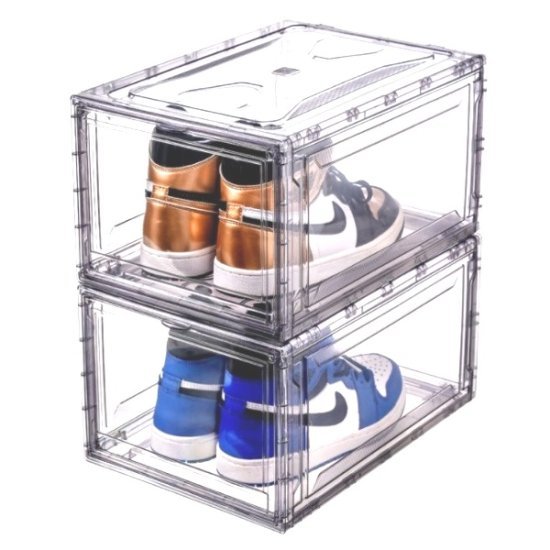 קופסת נעליים קשיחה HomeSet Platinum שקופה