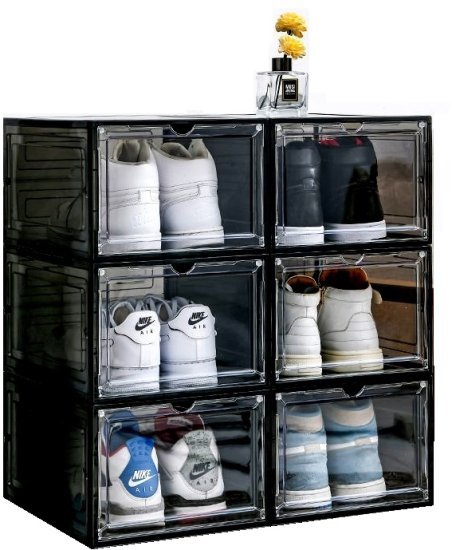 קופסת נעליים קשיחה HomeSet Premium צבע שחור