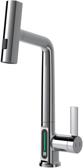 ברז מטבח נשלף דגם Gyro מבית ZM חמת הפצה - צבע כרום