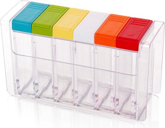 מתקן לתבלינים 6 תאים – HomeSet, צבעוני