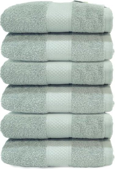 6 מגבות פנים 100% כותנה 50x85 ס"מ דגם Classic מבית Homestyle – ירוק