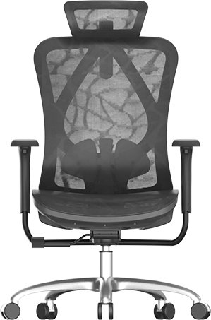 כיסא משרדי ארגונומי ואורתופדי לגבוהי קומה דגם M57C מבית Sihoo - צבע שחור